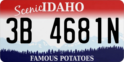 ID license plate 3B4681N