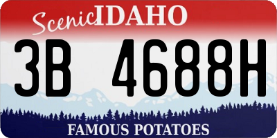 ID license plate 3B4688H