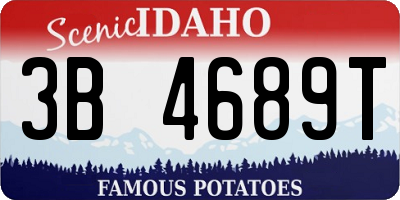 ID license plate 3B4689T