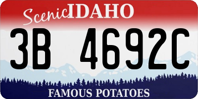 ID license plate 3B4692C