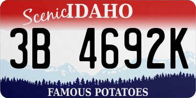 ID license plate 3B4692K