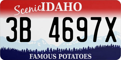 ID license plate 3B4697X