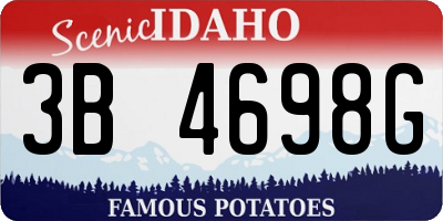 ID license plate 3B4698G