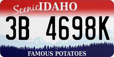 ID license plate 3B4698K