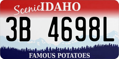 ID license plate 3B4698L