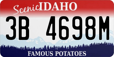 ID license plate 3B4698M