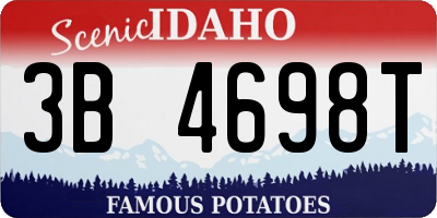 ID license plate 3B4698T