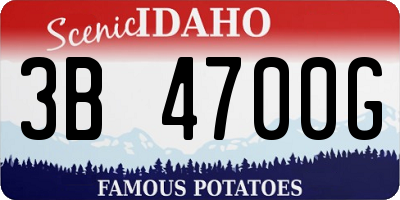 ID license plate 3B4700G