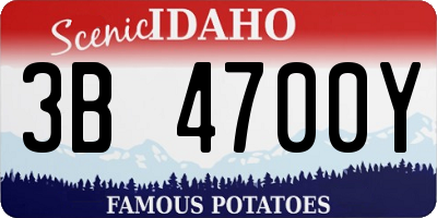 ID license plate 3B4700Y