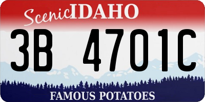 ID license plate 3B4701C