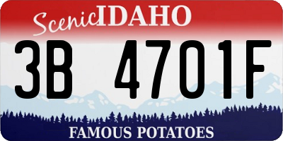 ID license plate 3B4701F