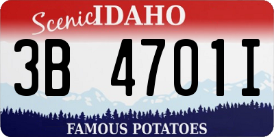 ID license plate 3B4701I