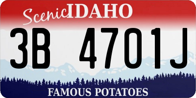 ID license plate 3B4701J