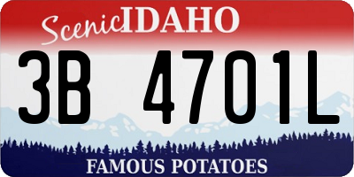 ID license plate 3B4701L