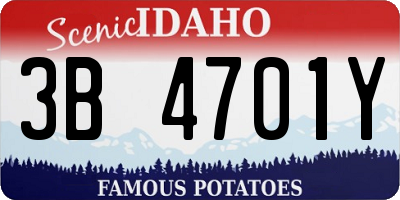 ID license plate 3B4701Y