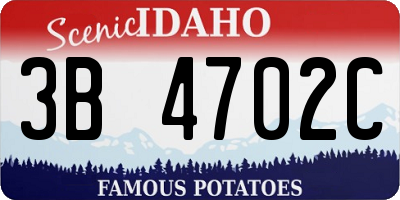ID license plate 3B4702C