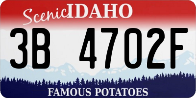 ID license plate 3B4702F