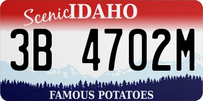 ID license plate 3B4702M
