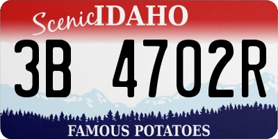 ID license plate 3B4702R