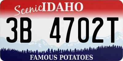 ID license plate 3B4702T