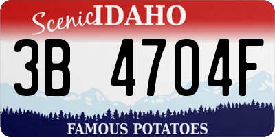 ID license plate 3B4704F