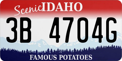 ID license plate 3B4704G