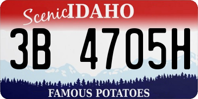 ID license plate 3B4705H