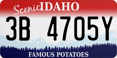 ID license plate 3B4705Y