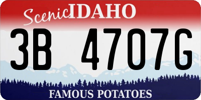 ID license plate 3B4707G