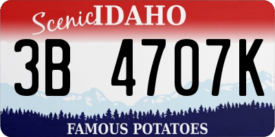 ID license plate 3B4707K