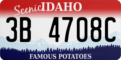 ID license plate 3B4708C