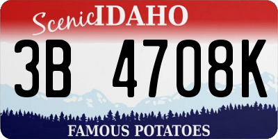 ID license plate 3B4708K