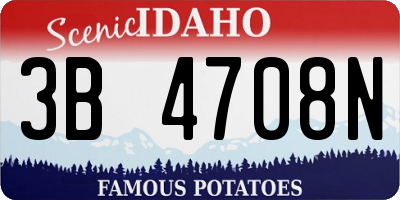 ID license plate 3B4708N