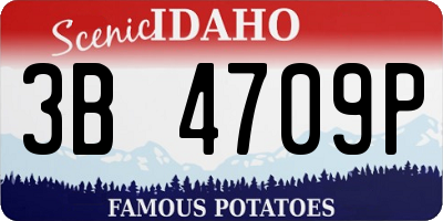 ID license plate 3B4709P