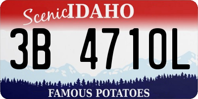 ID license plate 3B4710L