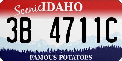 ID license plate 3B4711C