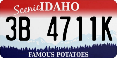ID license plate 3B4711K
