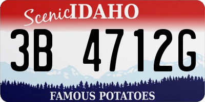 ID license plate 3B4712G
