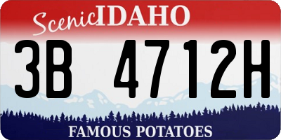 ID license plate 3B4712H