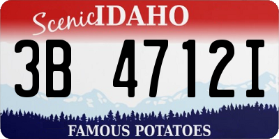 ID license plate 3B4712I