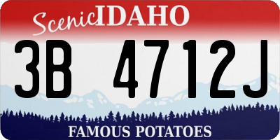 ID license plate 3B4712J
