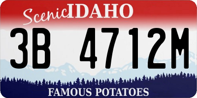 ID license plate 3B4712M