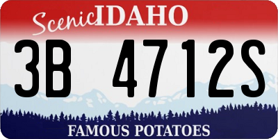ID license plate 3B4712S