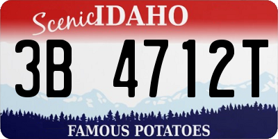 ID license plate 3B4712T