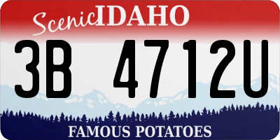 ID license plate 3B4712U