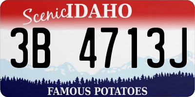 ID license plate 3B4713J