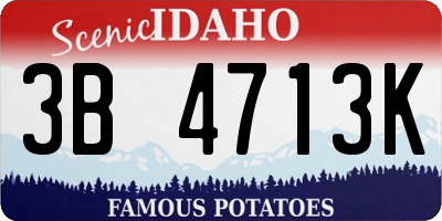 ID license plate 3B4713K