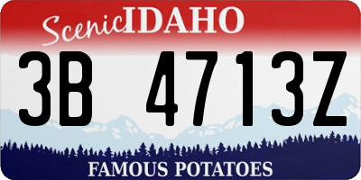 ID license plate 3B4713Z