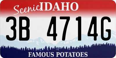 ID license plate 3B4714G