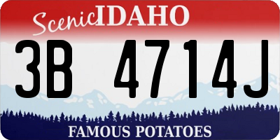 ID license plate 3B4714J